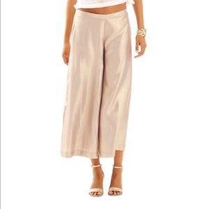 Lily Pulitzer Margo Metallic Wide Leg Pants Sz Lg